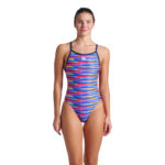 Women's Racing Stripe Criss-Cross Swimsuit