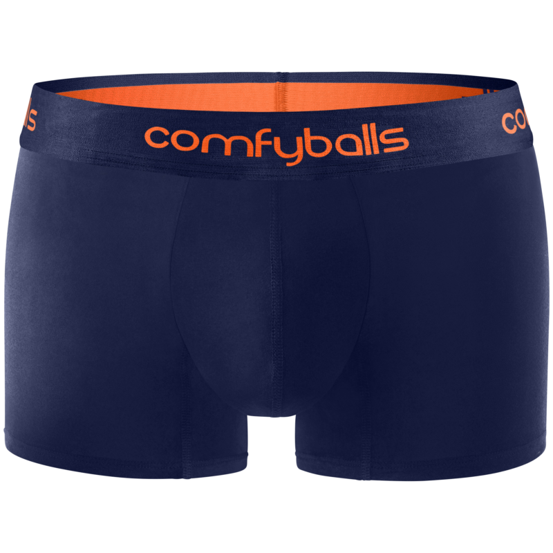 Cotton Regular Navy Tangerine Boxer Front