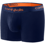 Cotton Long Navy Tangerine Boxer Side