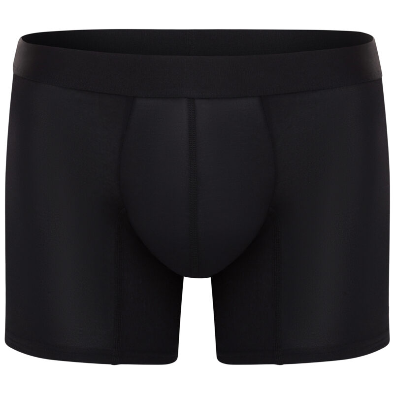 Comfyballs Cotton Long Black No Show Logo Boxer Front