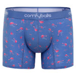 Cotton Long Blue Flamingo Boxer