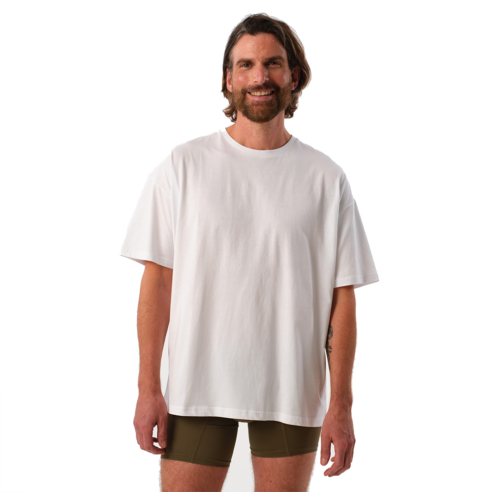 Comfy Oversize Tee - White Smiley Front