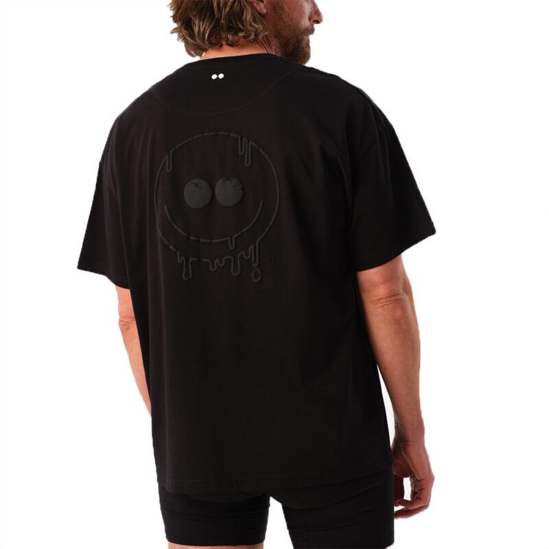 Comfy Oversize Tee - Black Smiley Back