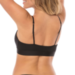 Comfy Womens Crop Bra Wood Back Black
