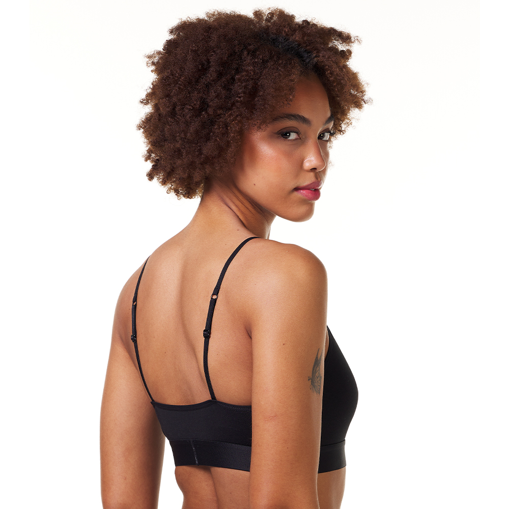Comfy Womens Comfycel Black Crop Bra Back
