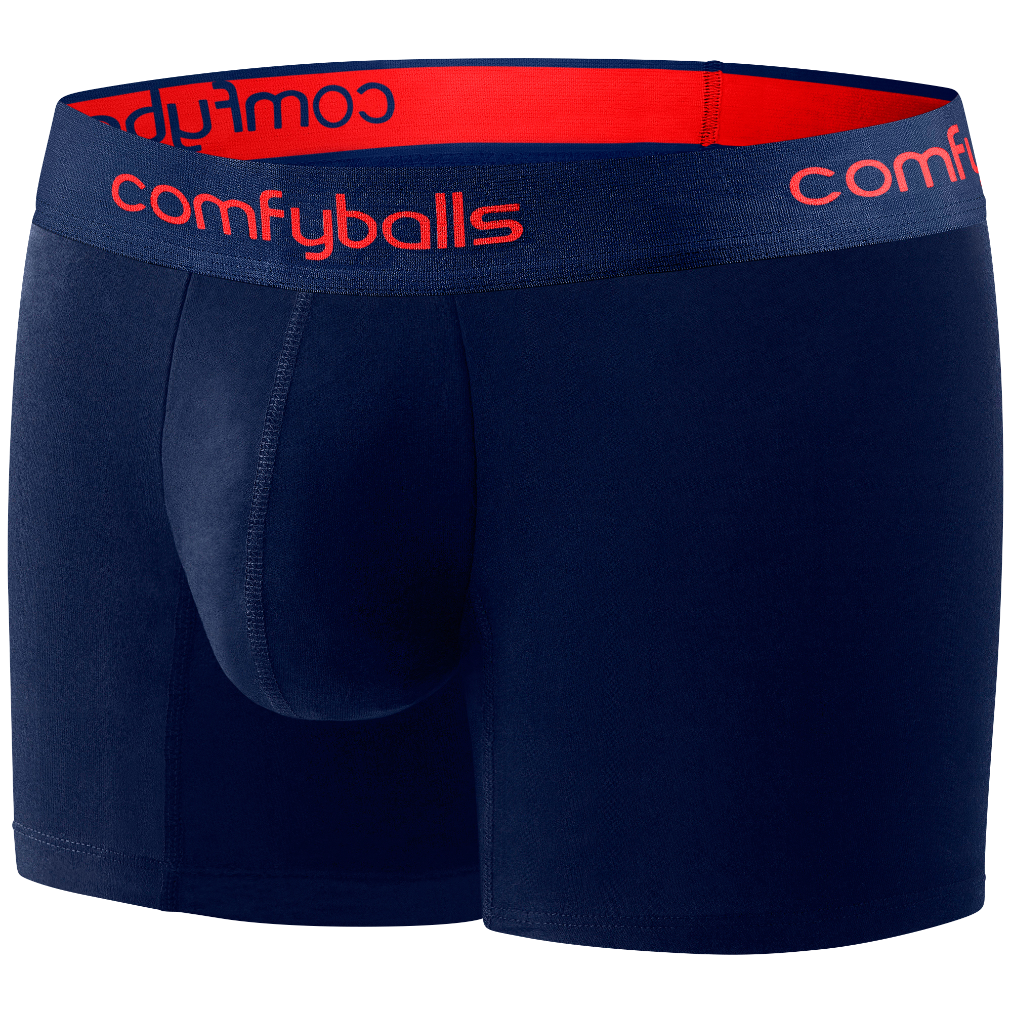 Comfyballs Performance Long Navy/Red Boxer Side