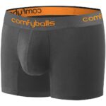 Comfyballs Cotton Long Charcoal Orange Boxer Side